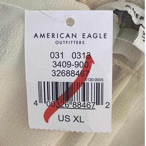 American Eagle Paperbag  Lined Linen Blend Mini Skirt with Pockets  NEW Size XL - Picture 7 of 8